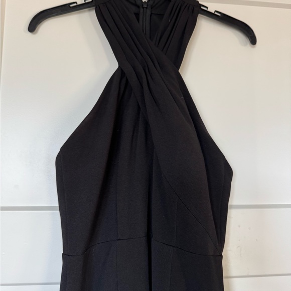 JS Collections Black High Neck Halter Gown - Picture 2 of 6